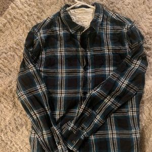 Mens On The Bias Long Sleeve Plaid Shirt